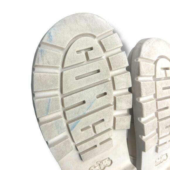 Coach Brynn Platform Buckled Leather Platform Size 5 Ivory White Chunky Flat - Picture 5 of 8